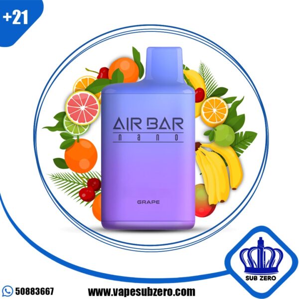 اير بار نانو عنب 800 سحبة 20 نيكوتين Air Bar Nano Grape 800 Puffs 20 Nicotine