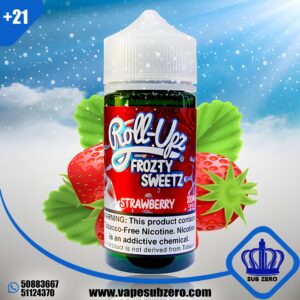 رول ابز فراولة ايس 100 ملي 3 نيكوتين Roll Upz Strawberry Ice 100 ml 3 Nicotine