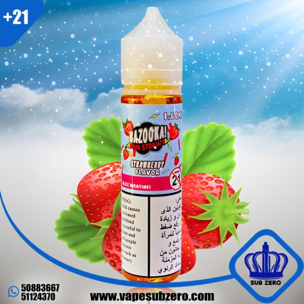 بازوكا فراولة ايس 60 ملي Bazooka Strawberry Ice 60 ml