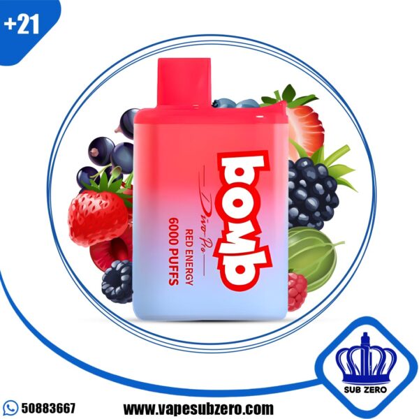 Bomb Red Energy 6000 Puffs 50 Nicotine