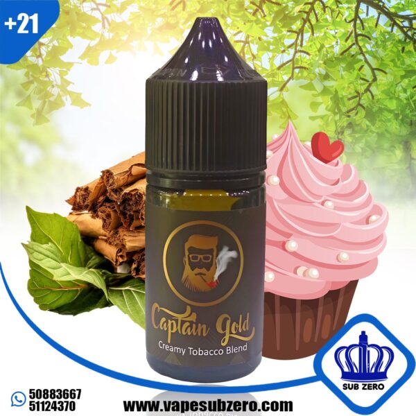 كابتن جولد كريمي توباكو بليند سولت نيكوتين 30 ملي Captain Gold Creamy Tobacco Blend Salt Nicotine 30 ml