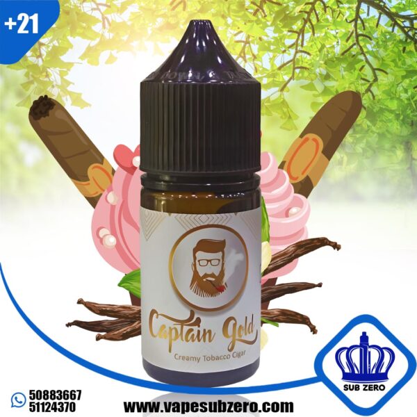 كابتن جولد سيجار توباكو كريمي 30 مل Captain Gold Creamy Tobacco Cigar Salt Nicotine 30 ml