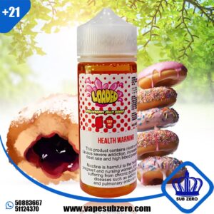 لوديد فراولة جيلي دونات 120 مل 3 نيكوتين Loded Strawberry Jelly Donut 120 ml 3 Nicotine