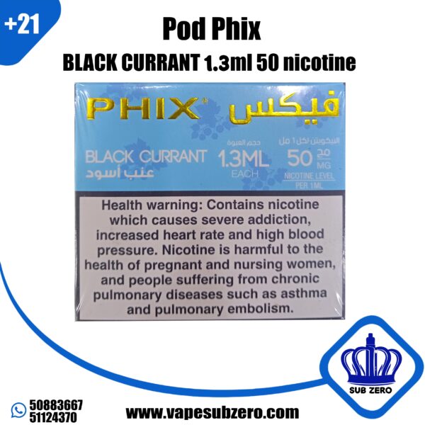بودات فيكس بلاك كرنت 1.3 مل 50 نيكوتين Pod Phix Black Currant Ice 1.3 ml 50 Nicotine