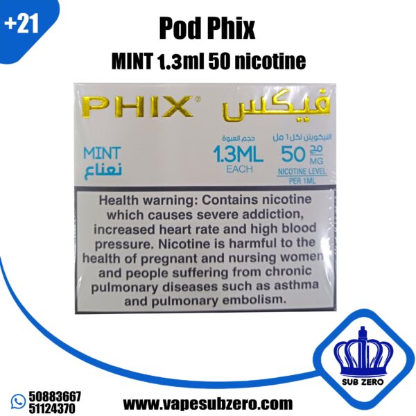 بودات فيكس مينت 1.3 مل 50 نيكوتين Pod Phix Mint 1.3 ml 50 Nicotine