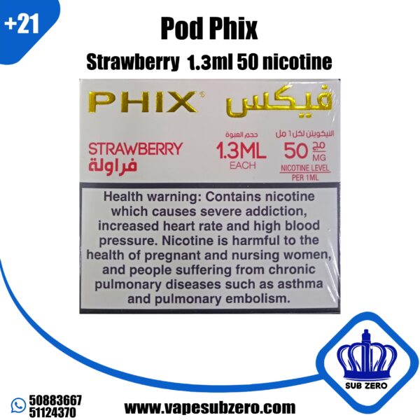 بودات فيكس فراولة 1.3 مل 50 نيكوتين Pod Phix Strawberry 1.3 ml 50 Nicotine