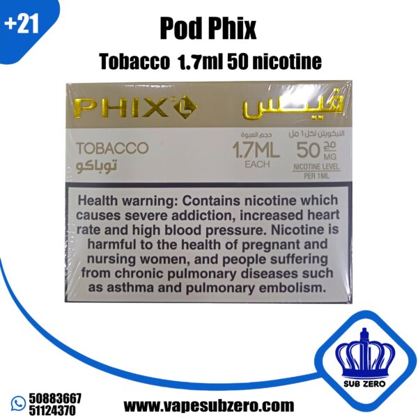 بودات فيكس توباكو 1.7 مل 50 نيكوتين Pod Phix Tobacco 1.7 ml 50 Nicotine