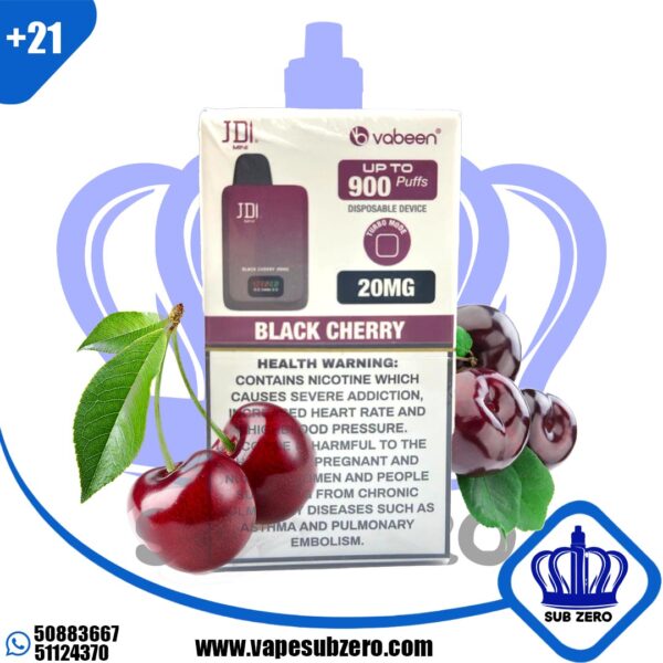 جي دي اي فابين ميني 900 سحبة بلاك شيرى 20 نيكوتين JDI Vabeen Mini black cherry 20mg 900puffs