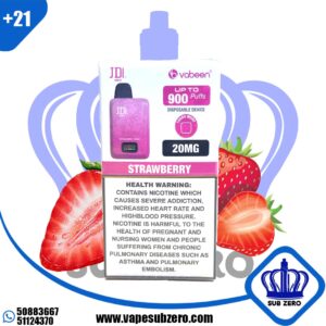 فابين ميني ستروبري 20 نيكوتين 900 سحبة JDI Vabeen Mini strawberry 20mg 900 puffs