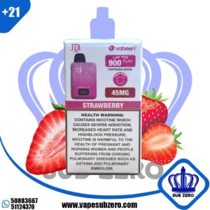 فابين ميني ستروبرى 45 نيكوتين 900 سحبة JDI Vabeen Mini strawberry 45MG 900 Puffs