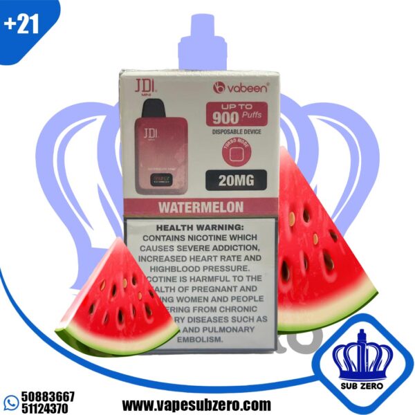 فابين ميني ووترميلون 20 نيكوتين 900 سحبة JDI Vabeen Mini watermelon 20mg 900 Puffs