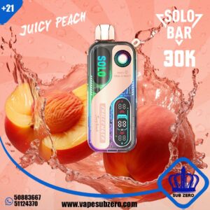 سحبه سولو بار جوسى خوخ 30000 سحبه solo bar juicy peach 30k puffs