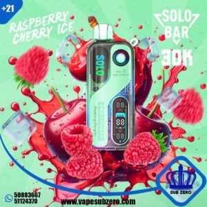 سحبه سولو بار اناناس تفاح بير 30k سحبه solo bar raspberry cherry ice 30k puffs