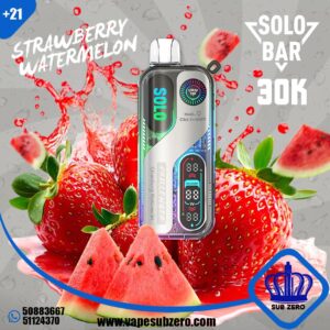 سحبه سولو بار سولو ستروبرى ووترميلون 30000 سحبه solo bar strawberry watermelon 30k puffs