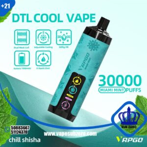 سحبه شيشة فابجو بار ميامي منت 30k سحبه vapgo bar shisha Miami mint 30000 PUFFS