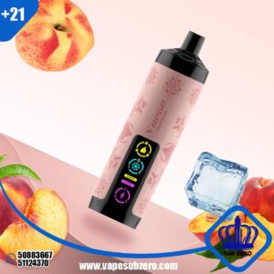 سحبه شيشة فابجو بار خوخ ايس 30k سحبه vapgobar shisha 30000 PUFFS PEACH ICE