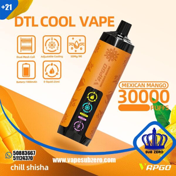 سحبه شيشة فابجو بار مانجا اناناس 30k سحبه vapgo bar 30000 PUFFS mexican mango