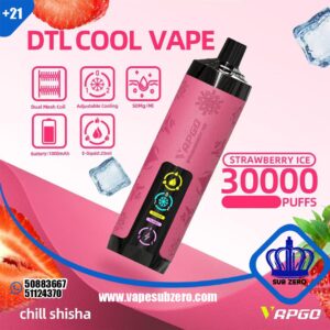 سحبه شيشة فابجو بار ستروبري ايس 30k سحبه vapgo bar shisha 30k PUFFS strawberry ice