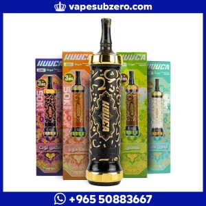 شيشة الكترونية هوكا 50000 سحبة HUUCA 50K disposable shisha 3mg تصميم فخم وبطارية 1500mAh.