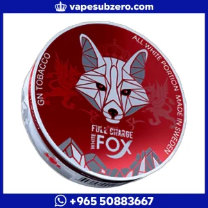 وايت فوكس فل تشارج أظرف نيكوتين حجم كبير نكهة علكة ونعناع - White Fox Full Charge Red.