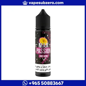 نكهة فيب سام فيب ماكس باشون Sams Vape Max Passion 60ml، طعم باشن فروت بارد للشيشة الالكترونية.