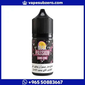 نكهة سام فيب ماكس باشون سولت Sams Vape Max Passion Salt 30ml، سولت نيكوتين بطعم باشن فروت.