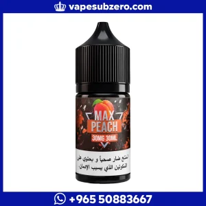 نكهة سام فيب ماكس خوخ سولت Sams Vape Max Peach Salt 30ml، سولت نيكوتين بطعم خوخ.