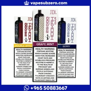 سحبة هوكا بار جي دي اي JDI Hookah Bar 25000 سحبة، جهاز شيشة الكترونية بشاشة رقمية وتصميم جلدي.