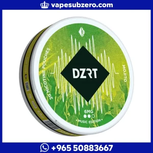 أكياس نيكوتين دزرت موهيتو 6 ملجم إصدار موسيقي DZRT Mojito Nicotine Pouches.
