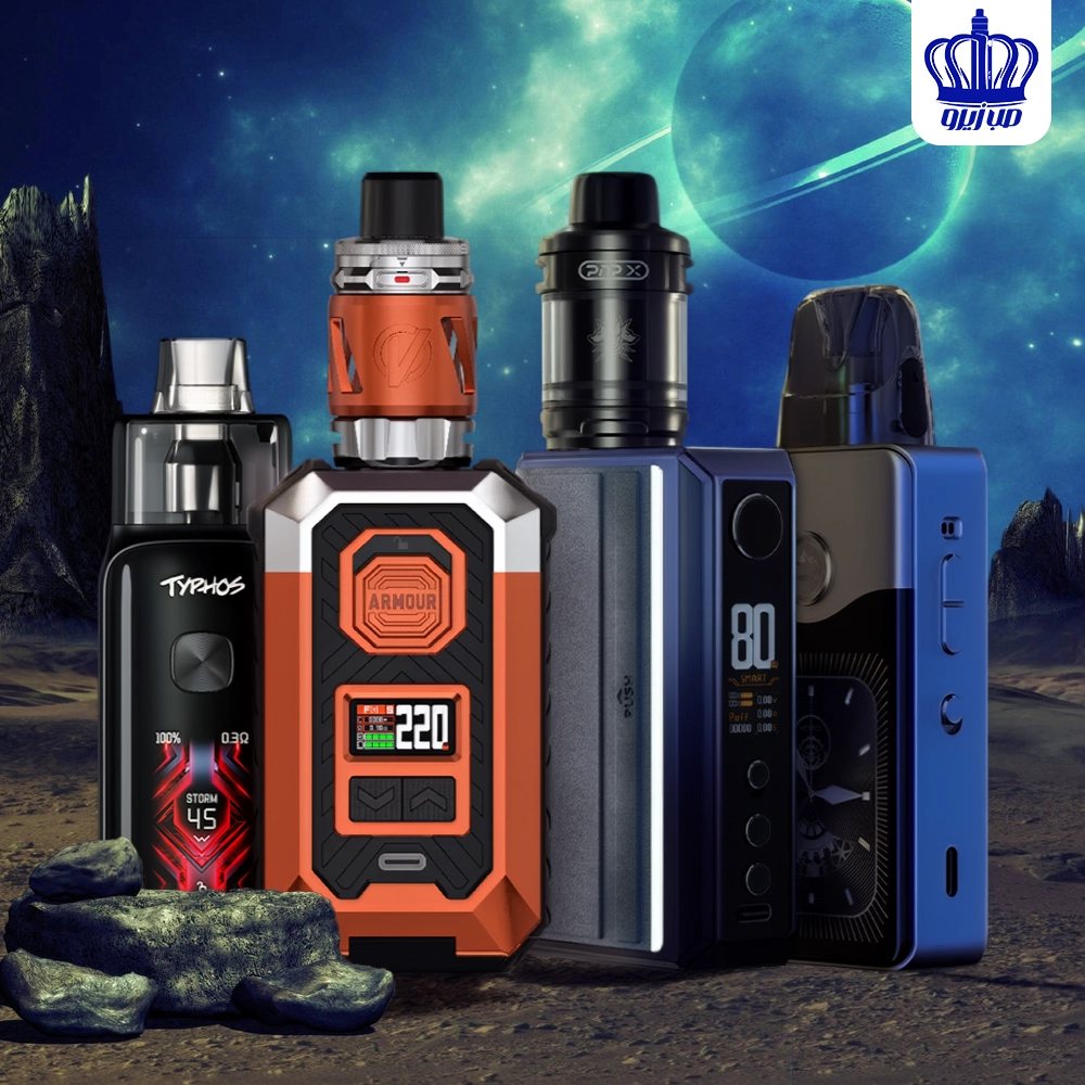 مجموعة من أحدث أجهزة الفيب عالية الواط وتانكات التبخير المتقدمة معروضة من متجر فيب صب زيرو في الكويت.